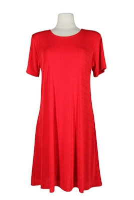 Short sleeve short dress - red - polyester/spandex