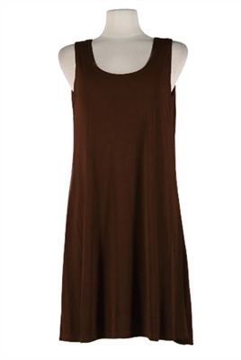 Short tank dress - brown - polyester/spandex