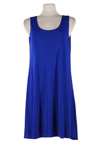 Short tank dress - royal blue - polyester/spandex