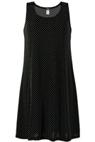 Short tank dress - black/white polka dots 2 - poly/spandex