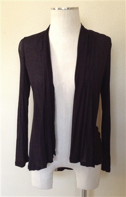 long sleeve lightweight cardigan - black - rayon