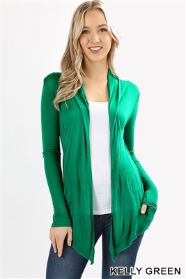 long sleeve lightweight cardigan - kelly green - rayon