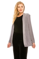 long sleeve jacket in grey with rhinestones - acetate/spandex