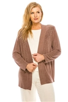 long sleeve jacket in taupe with rhinestones - acetate/spandex