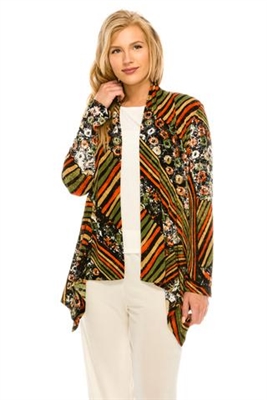 Mid-cut long sleeve jacket - olive/rust - polyester/spandex