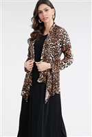 Mid-cut long sleeve jacket - leopard - polyester/spandex
