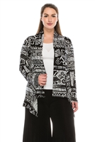 Mid-cut long sleeve jacket - black/grey aztec - polyester/spandex