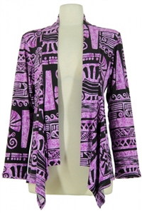 Mid-cut long sleeve jacket - purple aztec - polyester/spandex