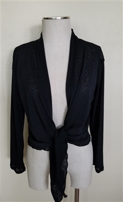 long sleeve shrug- black - polyester/spandex