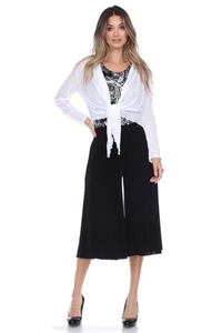 long sleeve shrug- white - polyester/spandex