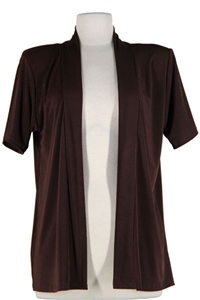 Short sleeve brown jacket - polyester/spandex