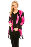 Vegas jacket - pink big flower - polyester/spandex