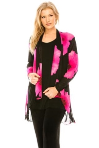 Vegas jacket - pink big flower - polyester/spandex