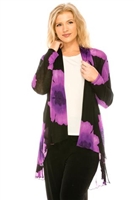 Vegas jacket - purple big flower - polyester/spandex
