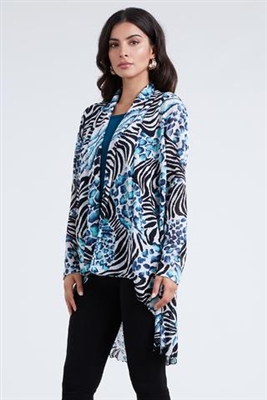 Vegas jacket - turquoise/zebra - polyester/spandex