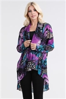 Vegas jacket - purple/blue butterfly/leopard - polyester/spandex