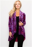 Vegas jacket - purple velvet burnout - polyester/spandex