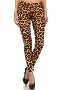 Leggings - brown leopard - polyester/spandex