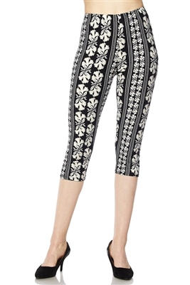 Capri leggings -  black/white symphony print