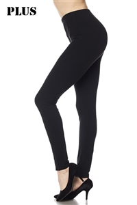 Plus size leggings - black - brushed