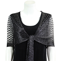 Metallic Shawl - black - polyester