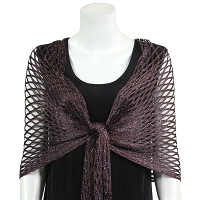 Metallic Shawl - brown - polyester