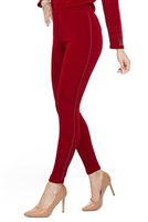 Slim pants with rhinestones - red - acetate/spandex