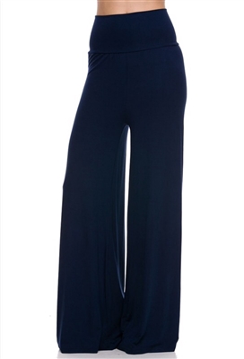 Palazzo pants - navy blue - polyester/spandex