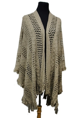 Knit ruana - taupe