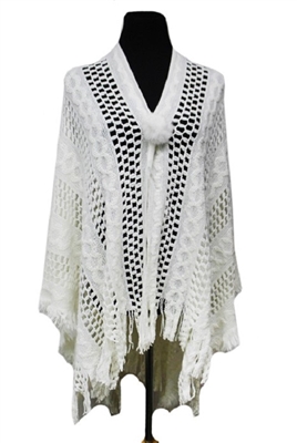 Knit ruana - white