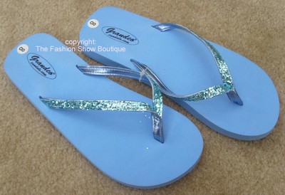 Blue glitter sandals