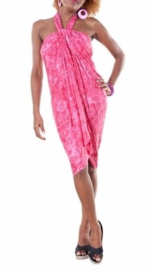 Sarong - Pink Hibiscus - Rayon