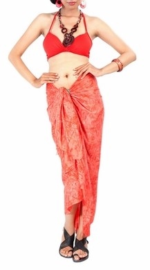 Sarong - Red Hibiscus - Rayon