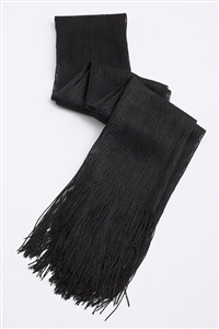 Long glitter scarf with fringe - black