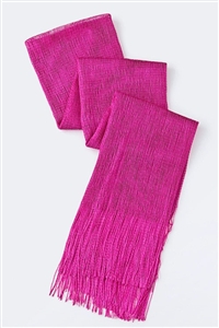 Long glitter scarf with fringe - fuschia