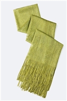 Long glitter scarf with fringe - olive