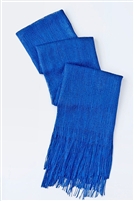 Long glitter scarf with fringe - royal blue