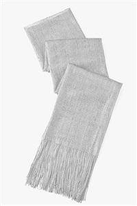 Long glitter scarf with fringe - silver