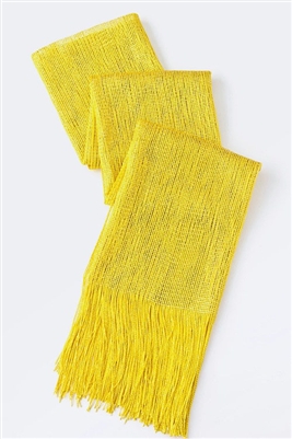 Long glitter scarf with fringe - yellow