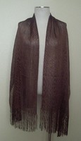 Long shawl with fringe - brown