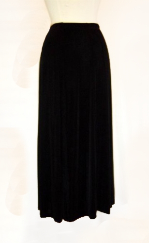 gored slinky skirt - black - acetate/spandex