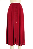 Button skirt - burgundy - polyester/spandex