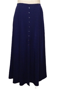 Button skirt - navy - polyester/spandex