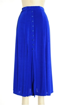 Button skirt - royal blue - polyester/spandex
