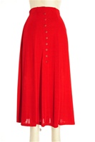 Button skirt - red - polyester/spandex