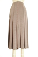 Button skirt - taupe - polyester/spandex