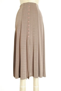 Button skirt - taupe - polyester/spandex