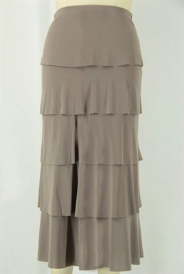 Long tiered skirt - taupe - polyester/spandex