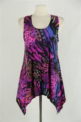 Two point tank top - blue/purple - polyester/spandex