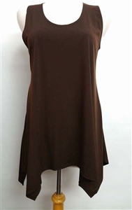 Two point tank top - brown - polyester/spandex
